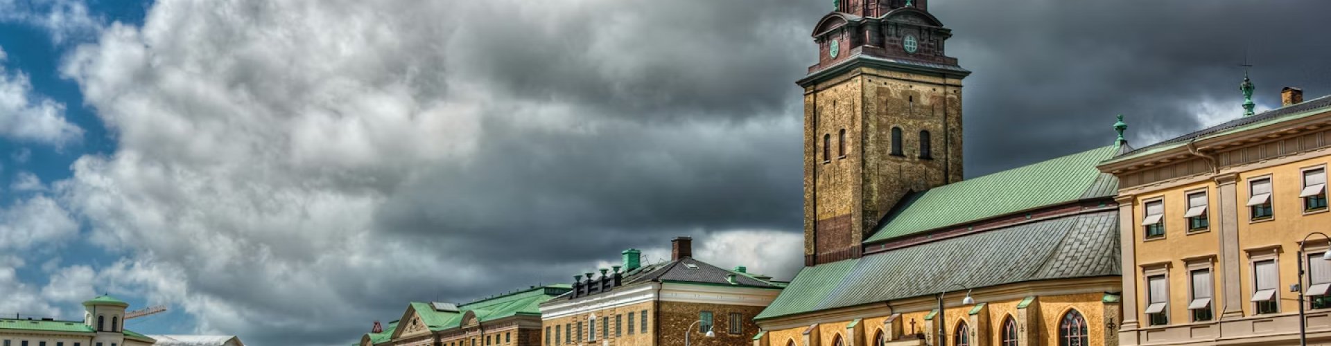 Night tram gliding cobblestone streets in Gothenburg
