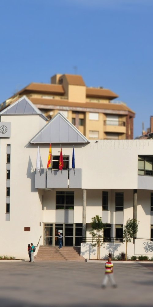 Quiet tram station during off-peak hours
