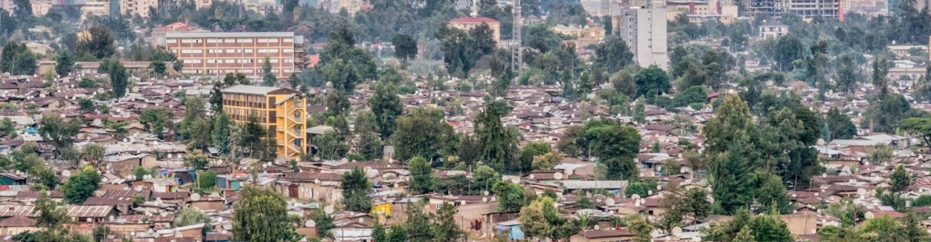 Bus and tram in Addis Ababa city centre