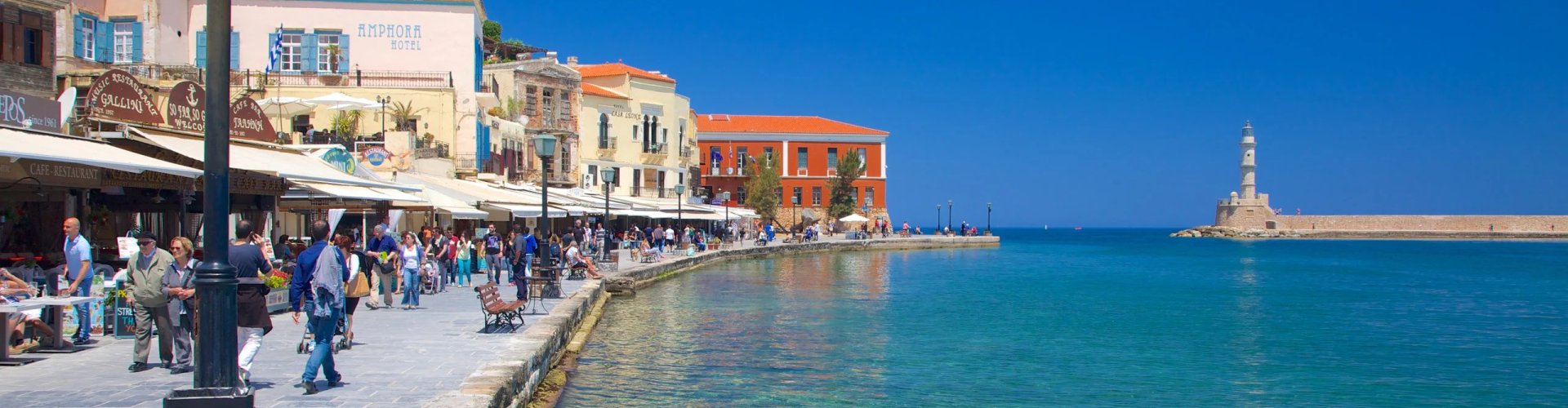 Night tram on Chania cobblestones