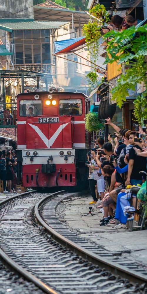 Commuters in Hanoi metro at peak
