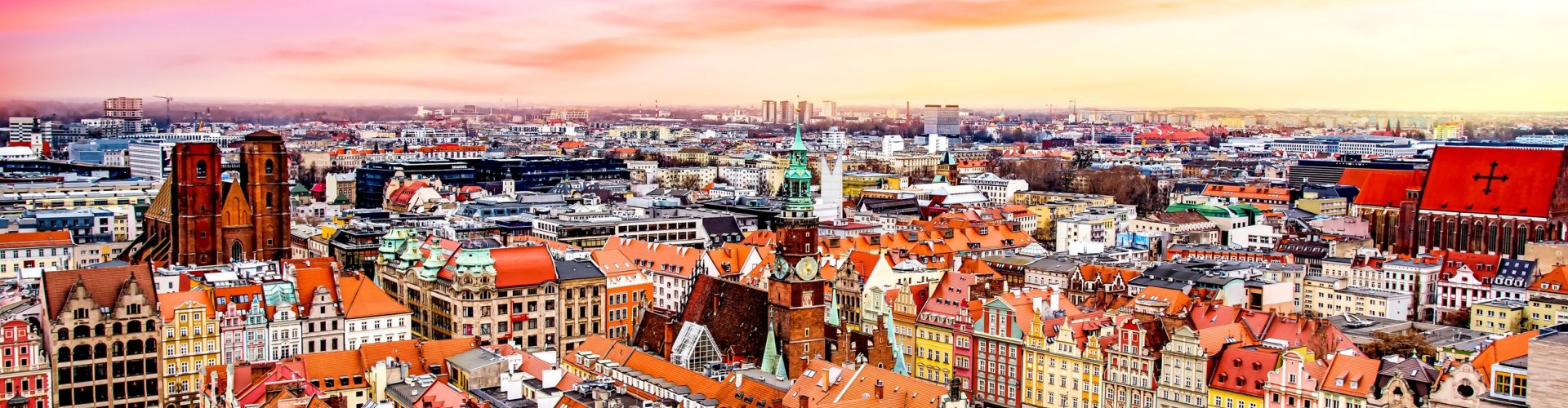 Wrocław tram and bus stop in city centre