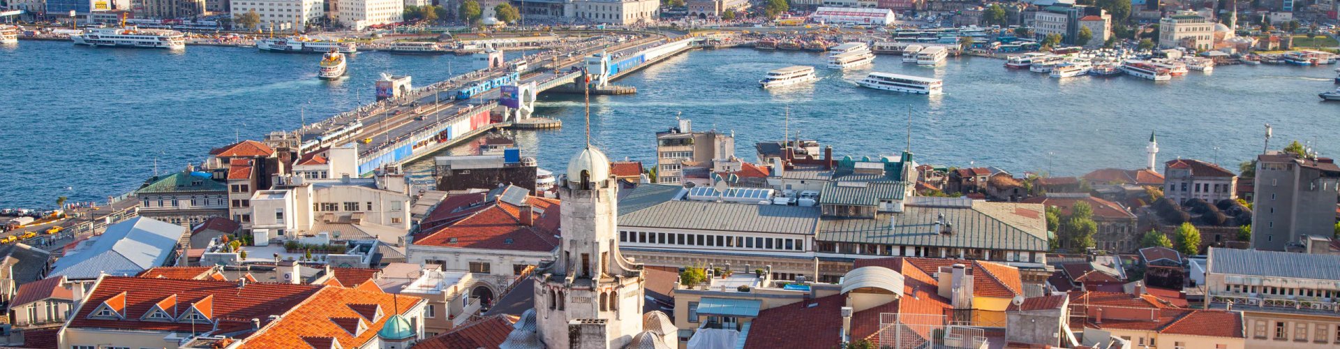 Night tram on cobblestones in Istanbul