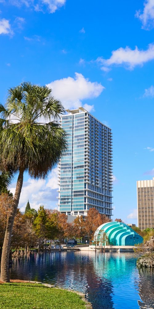 Orlando tram in quiet morning light