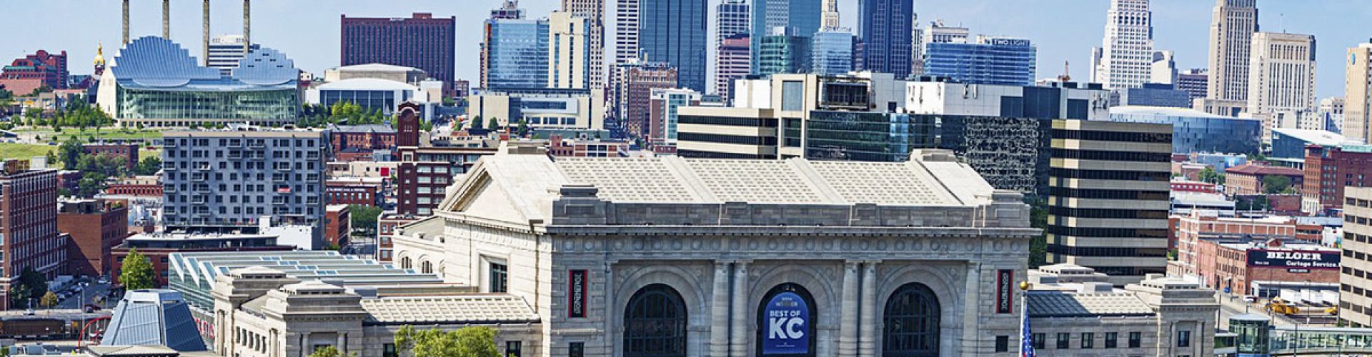 Kansas City public transport tram and pedestrians