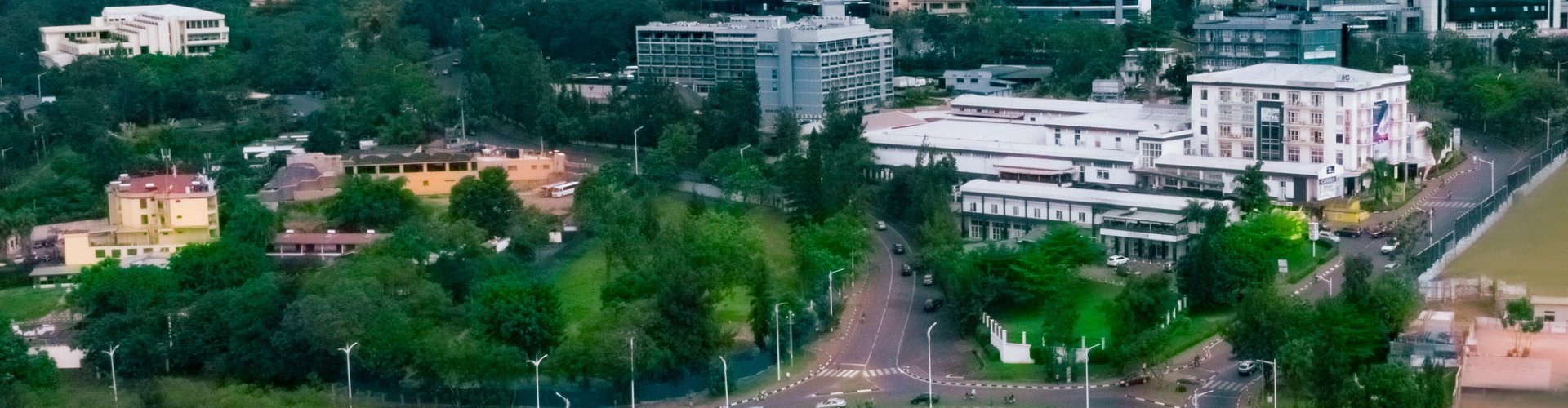 Night tram gliding on Kigali’s cobblestone street