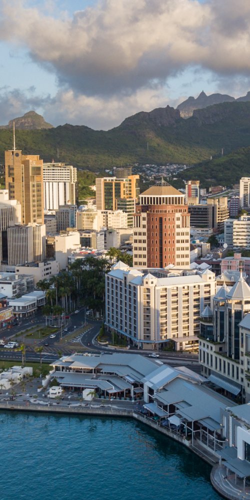 Busy Port Louis tram during peak hour