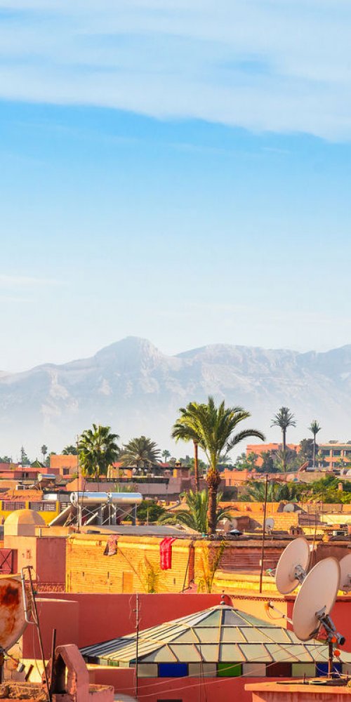 Tranquil tram outside peak hours in Marrakech