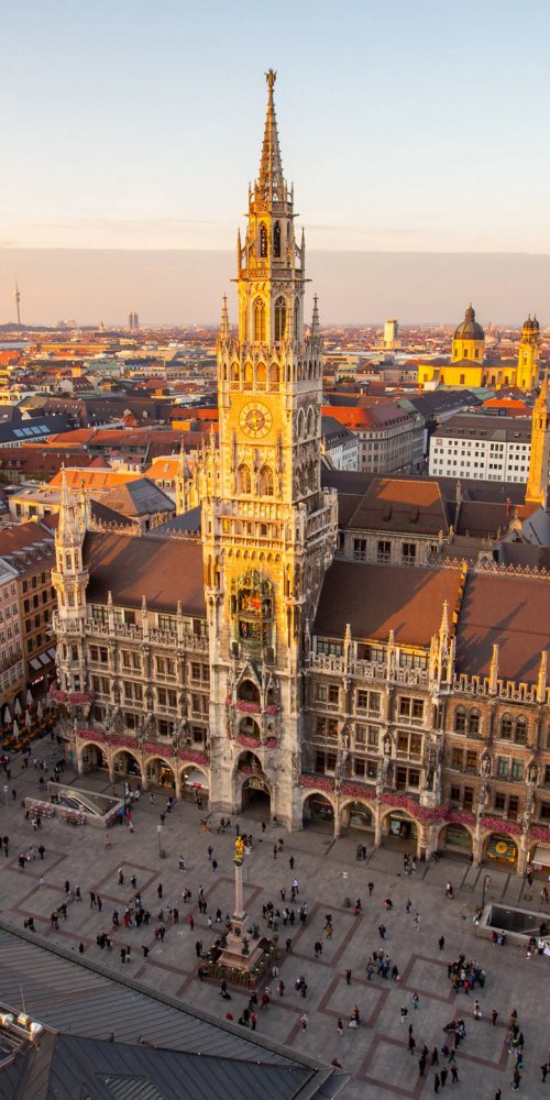 Busy Munich tram during peak hours