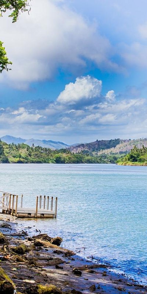 Passenger waiting at tram stop in Sigatoka
