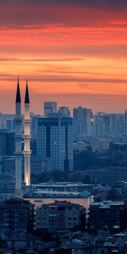 Tram passing Ankara streets