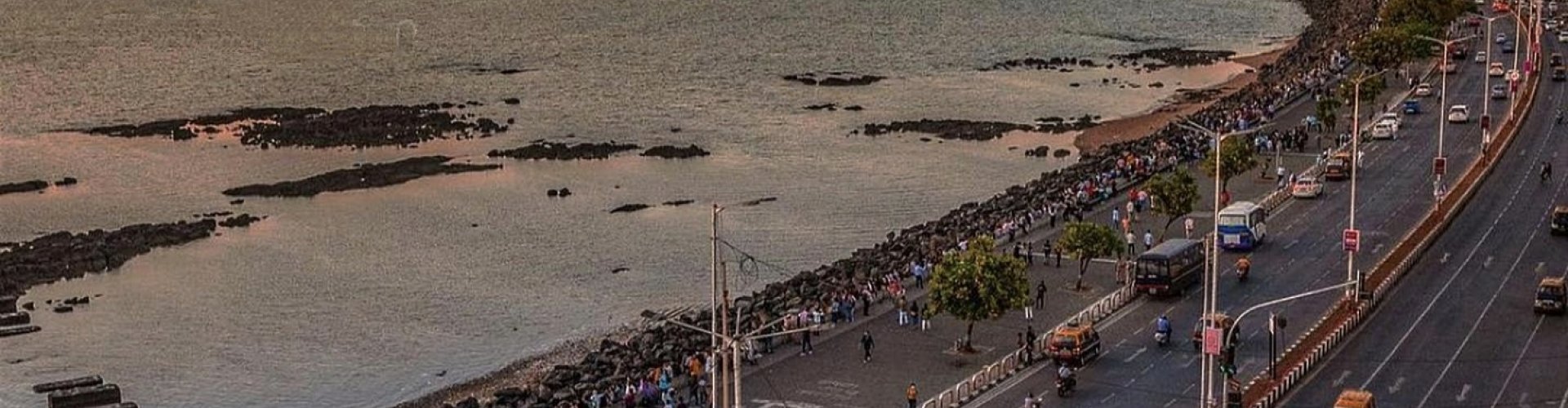 Night tram on Mumbai cobblestone street