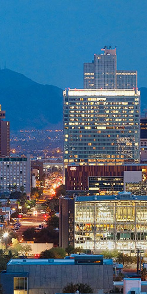 Phoenix tram at sunset