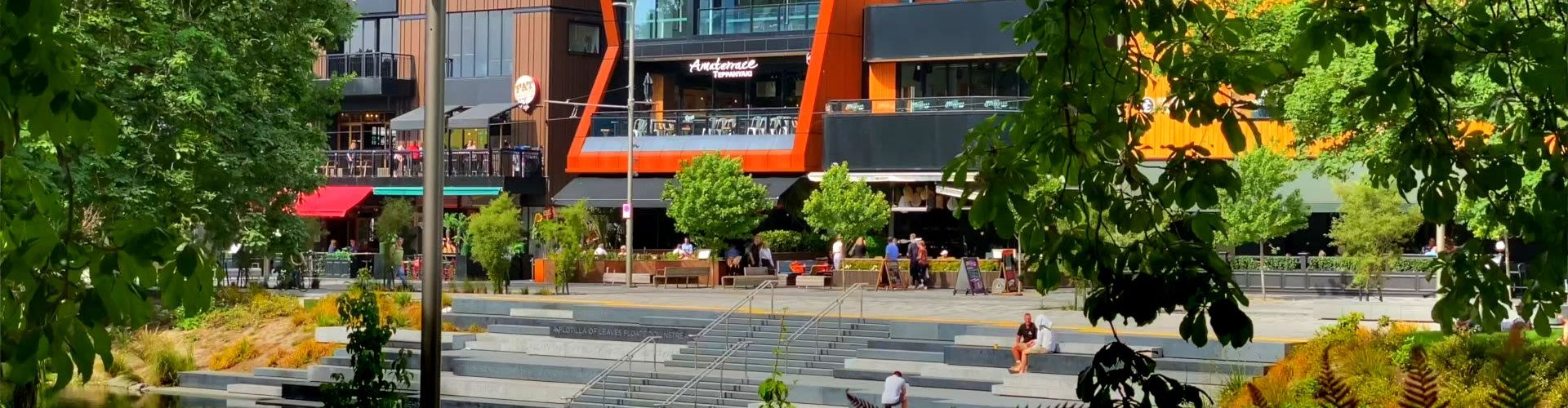 Christchurch tram passing the Avon River