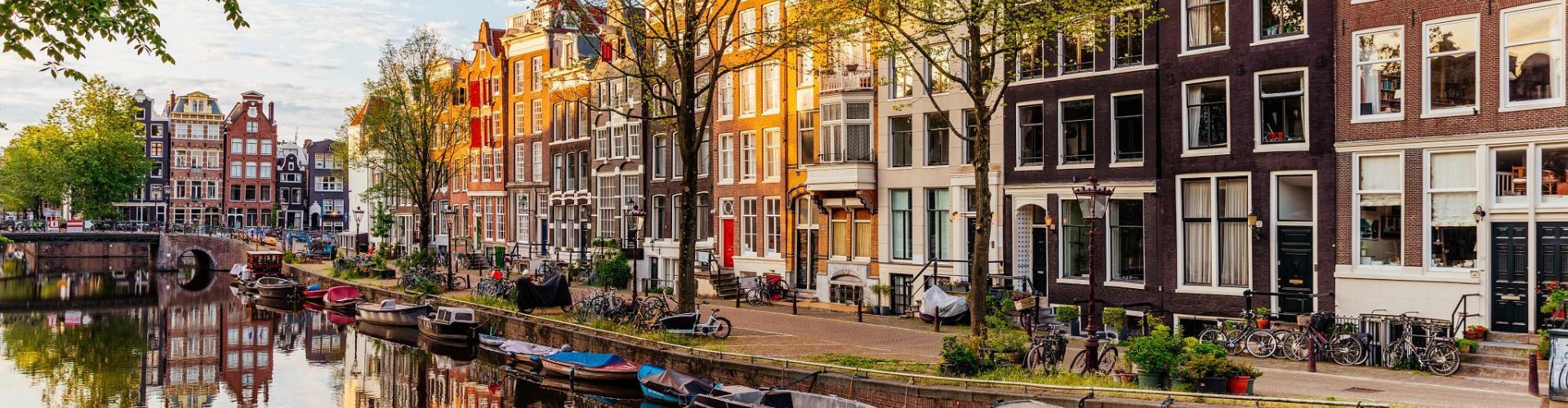 Amsterdam tram by canal