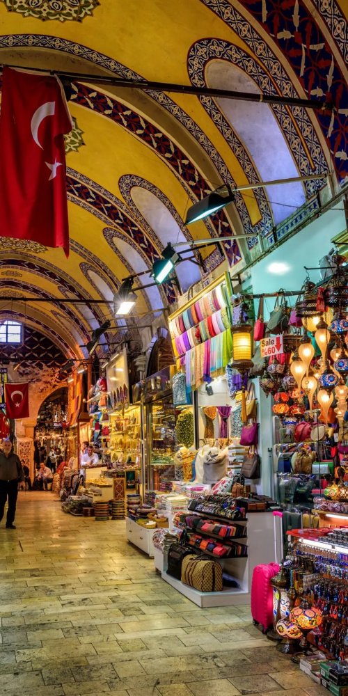 Quiet off-peak tram carriage in Istanbul