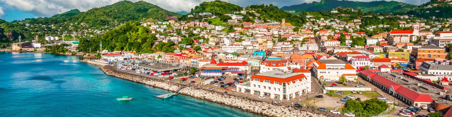 Night tram on cobblestone streets of Grenada, GD
