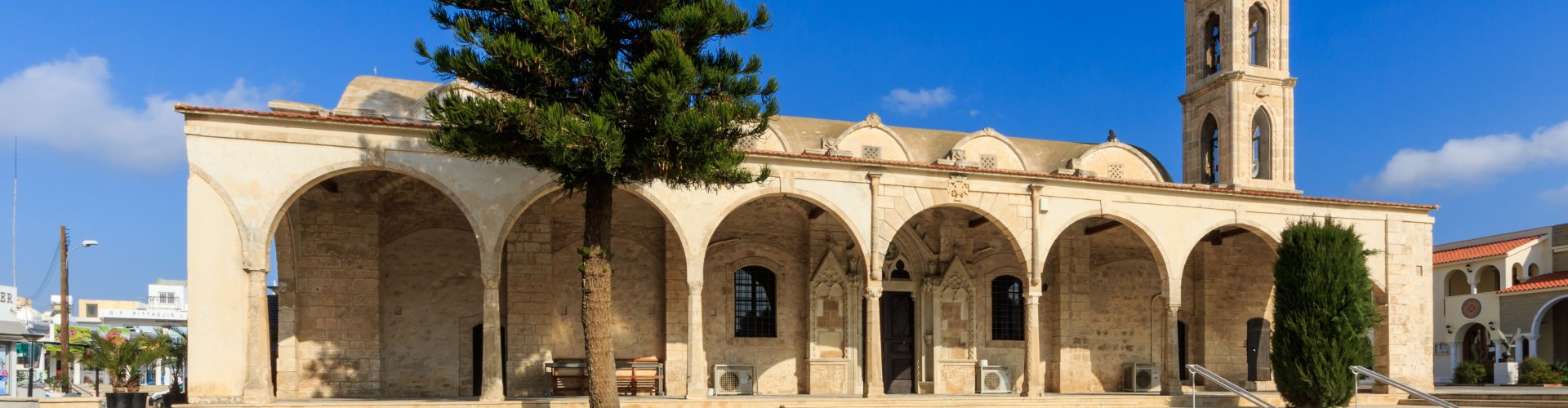 Paralimni city tram and passengers