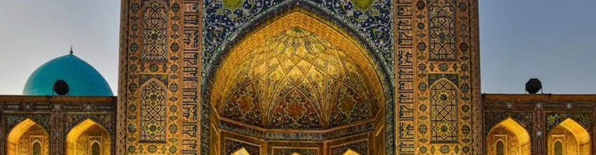 Night tram gliding on cobblestones in Samarkand