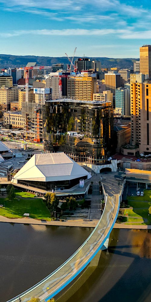 Quiet tram at off-peak time with city background